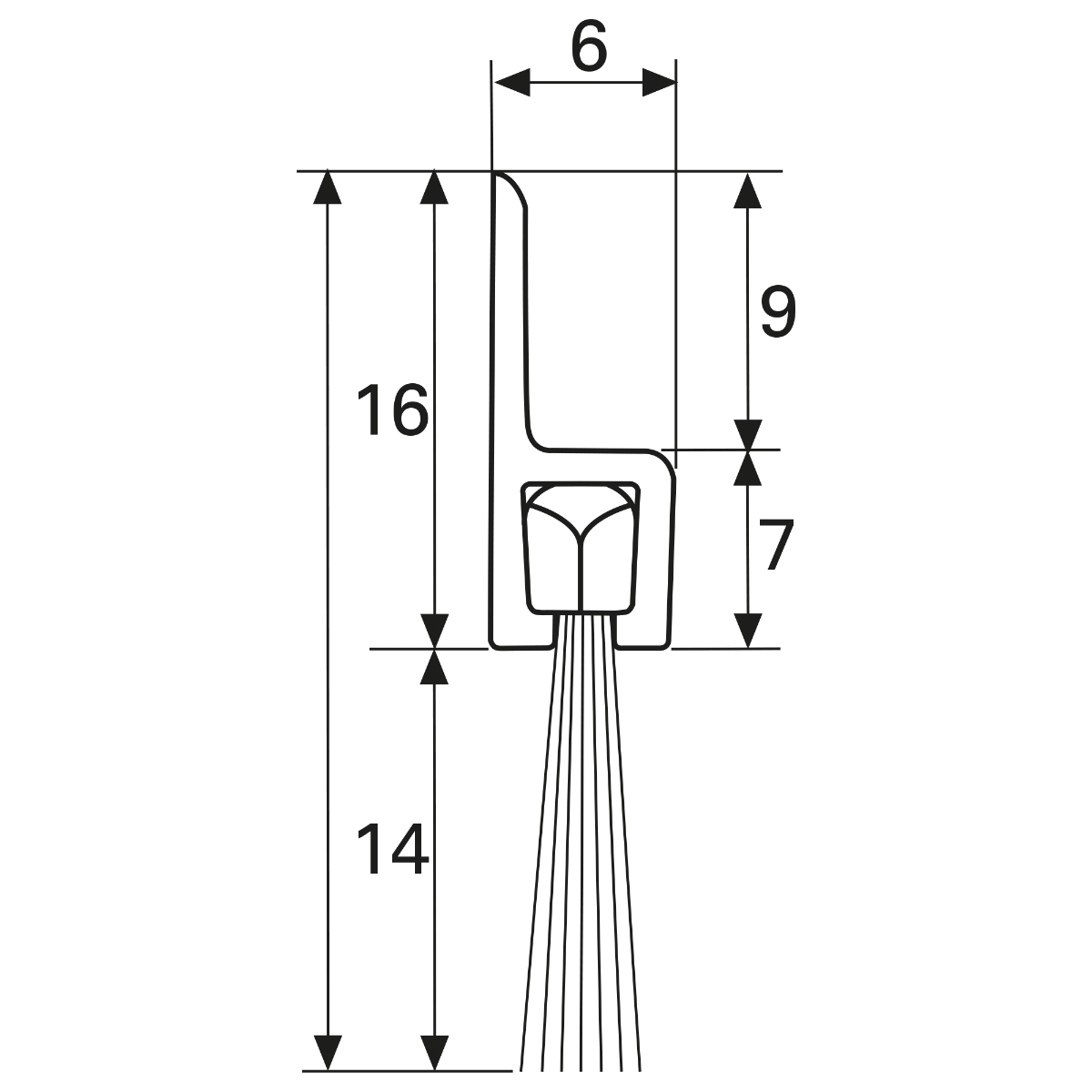"H" Profile Brush Strip - 2100mm