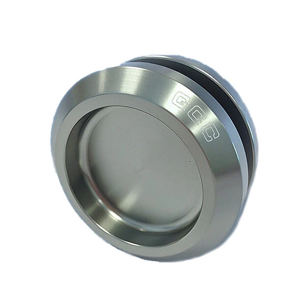 Pair Of 50mm Round Flush Pull Handles (CFH-50FB) - Adhesive Fixing