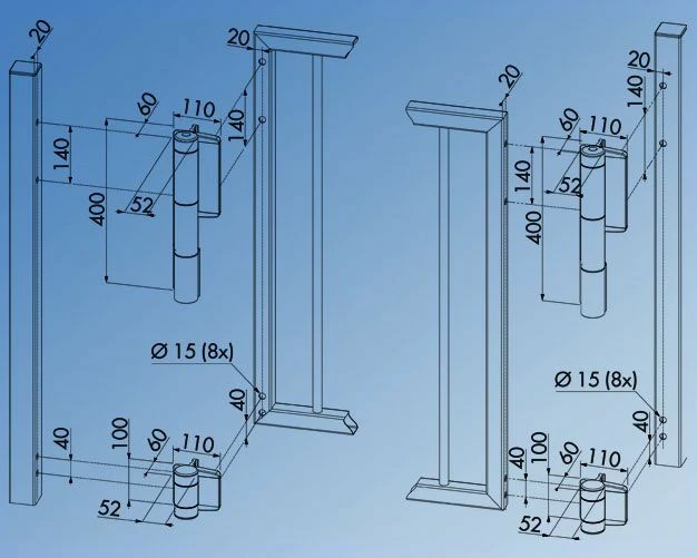 Mammoth Hydraulic Gate Closer & Hinge Kit - 180º Opening - Image 4